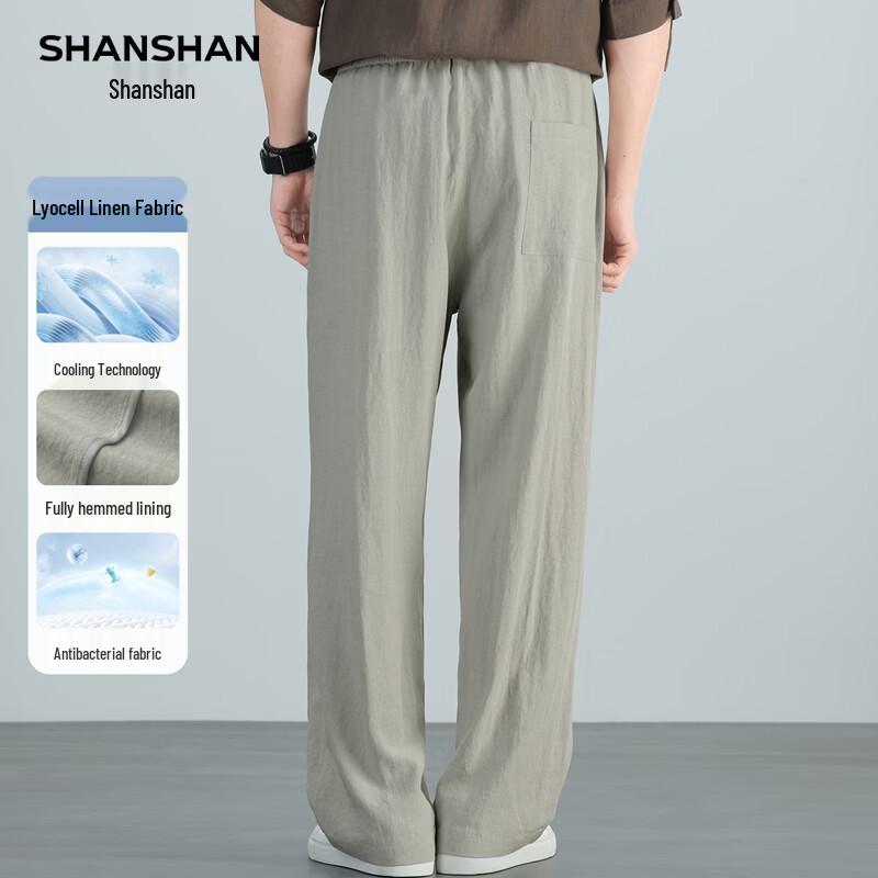 SHANSHAN Men's Tencel Linen Blend Casual Pants