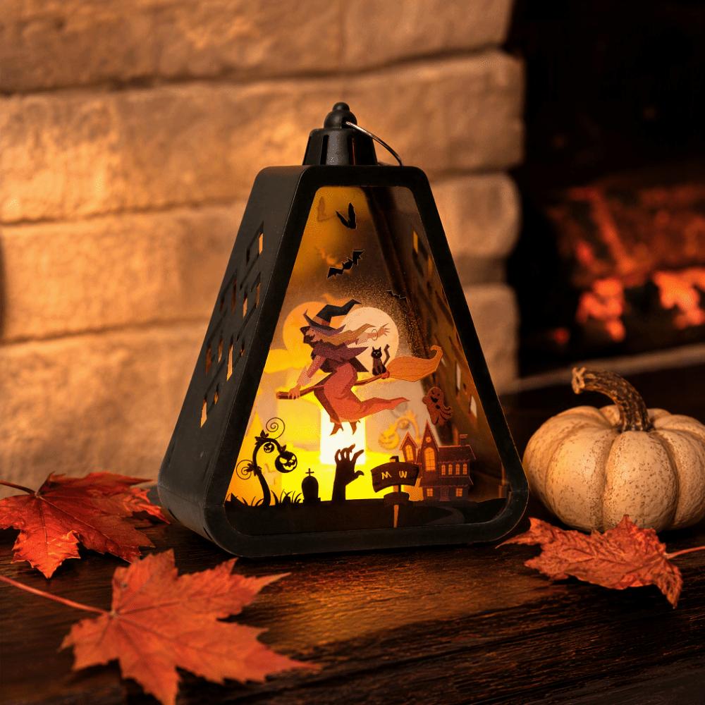 Battery Operated Halloween LED Lamp Plastic Handheld Lanterns Hanging Lantern Ghost Festival