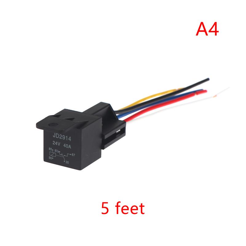 Universal 40A 12V-72V Automotive Relay 4/5Pin with Interlocking Socket for RV Truck Van Motorcycle Use