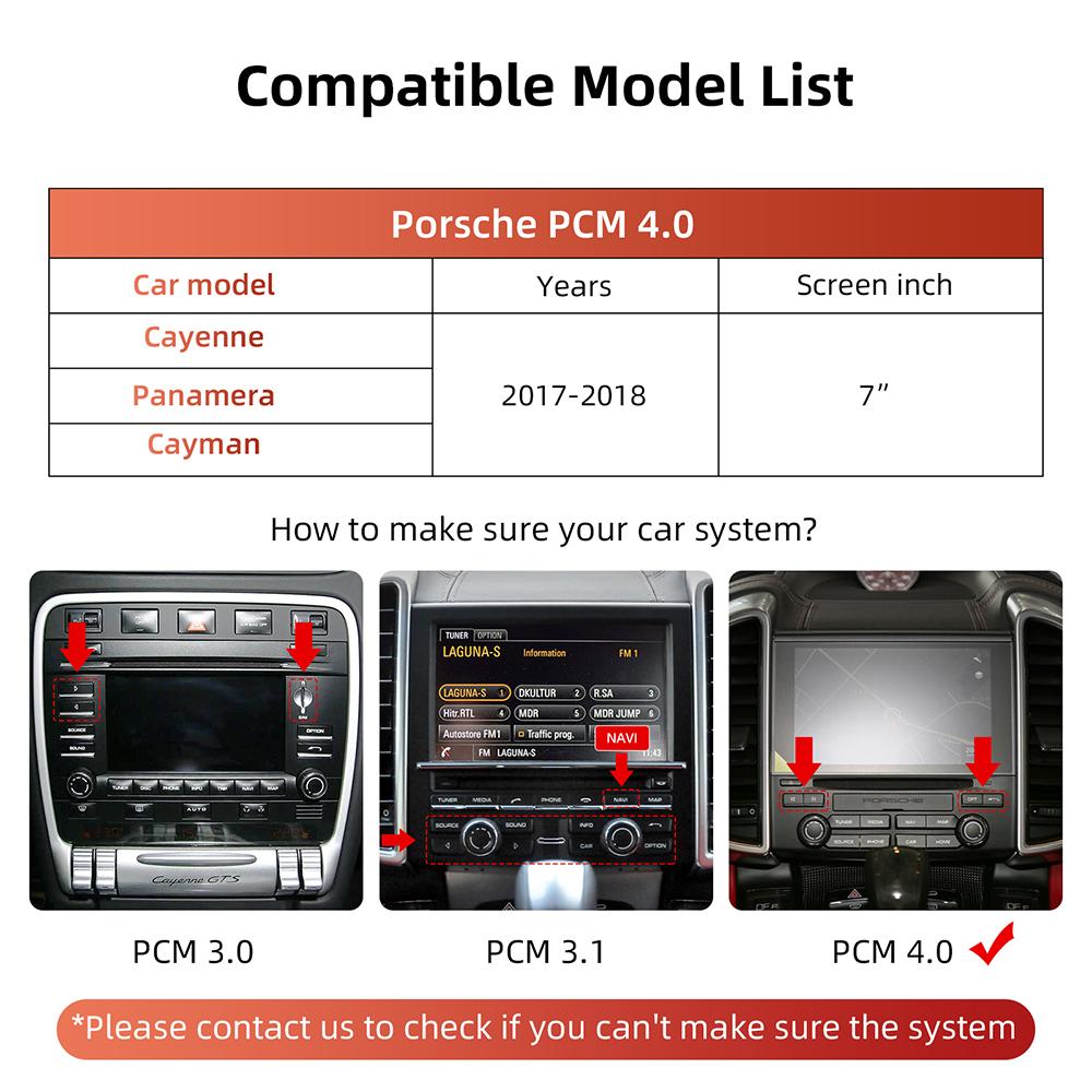 OEM Screen Upgrade Wireless Carplay Auto For Porsche Cayenne Macan 911 W/ PCM 4.0 2017-2018 Mirror-Link