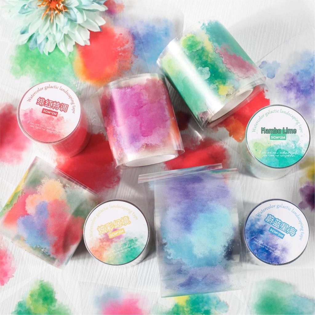 Galaxy Scenery Watercolor Washi Tape - Gradient Journal DIY Sticker