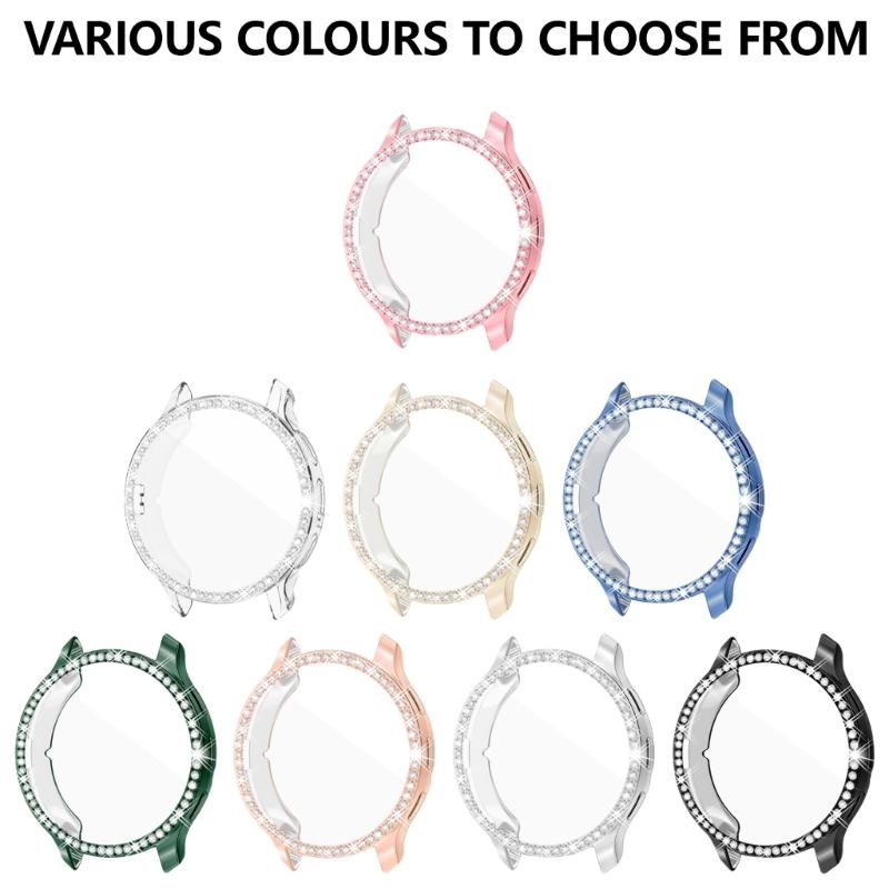 Sparkling Single Row Diamond TPU Protector Cover Watch Case for Venu 3/Venu 3S Stylish Electroplated Shell