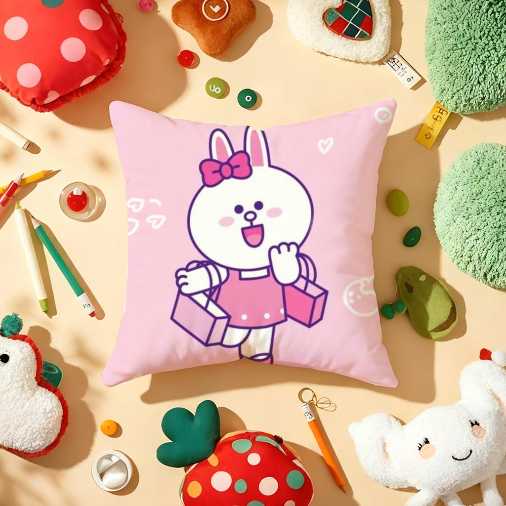 Kingdom L-Line F-Friends Pillow Case Plush Fabric Soft Double-Sided Printed Sofa Warm Winter Home Gift Cushion Cover