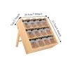 Wooden 12 Grids Spice Rack Space Saving Large Capacity Condiment Storage Shelf with Storage Jars Spice Organizer For Kitchen