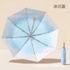 Small Fresh Folding Umbrella Color Glue Sunscreen Umbrella Wooden Handle Three-fold Umbrella Hand Open Sun Umbrella