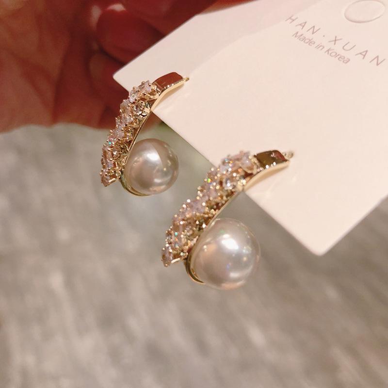New High-end Atmosphere Decoration Shine Fashion Women Temperament Personality Exaggerated Earring Wedding Jewelry Birthday Gift