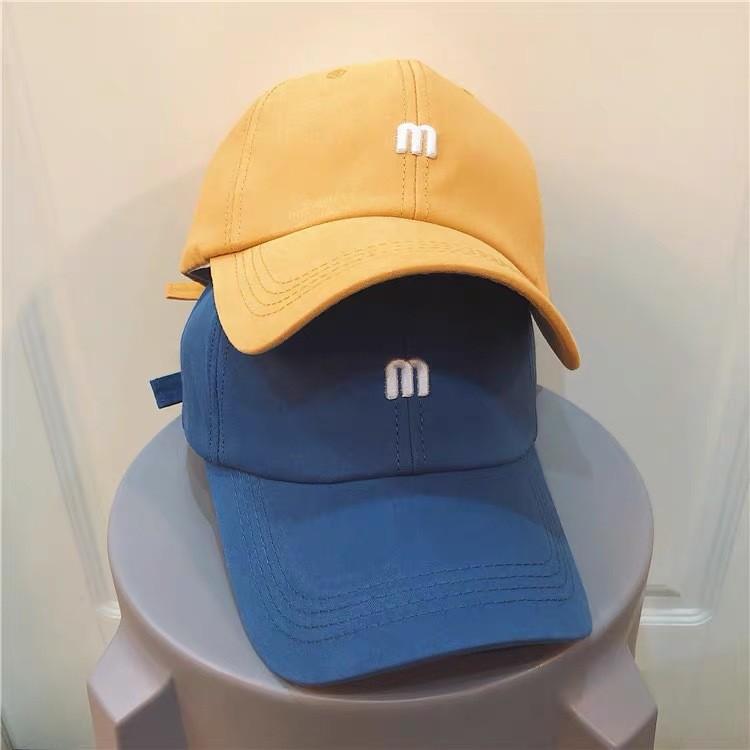 Trendy M Beige Letter Soft Brim Baseball Hat For Women Sunshield Summer