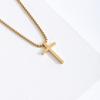 European and American Stainless Steel Cross Necklace Men's Long Pendant Personality Versatile Smooth Titanium Steel Necklace Cross