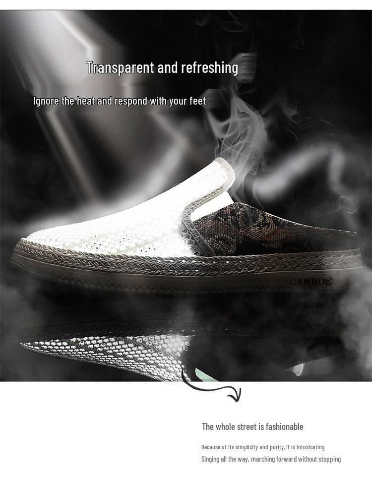 Men's Summer Mesh Slip-On Backless Beach Slippers