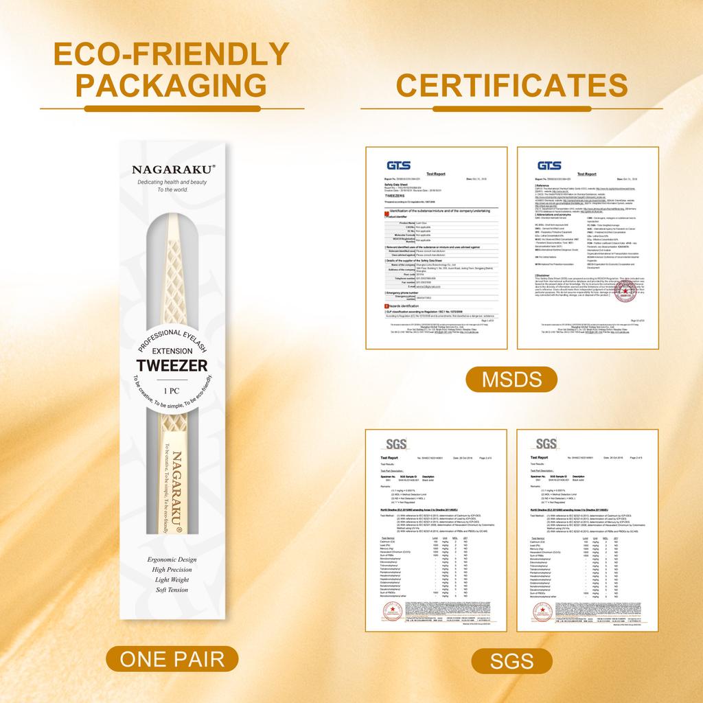 NAGARAKU AG Pinzeta Pro Objemové Vějířky Prodlužování Řas Pinzeta s Precizním Vláknovým Hrotem Rychlé Dodání z USA