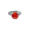 European Style Octagonal Rose Cut High Carbon Diamond & Emerald Women's Ring