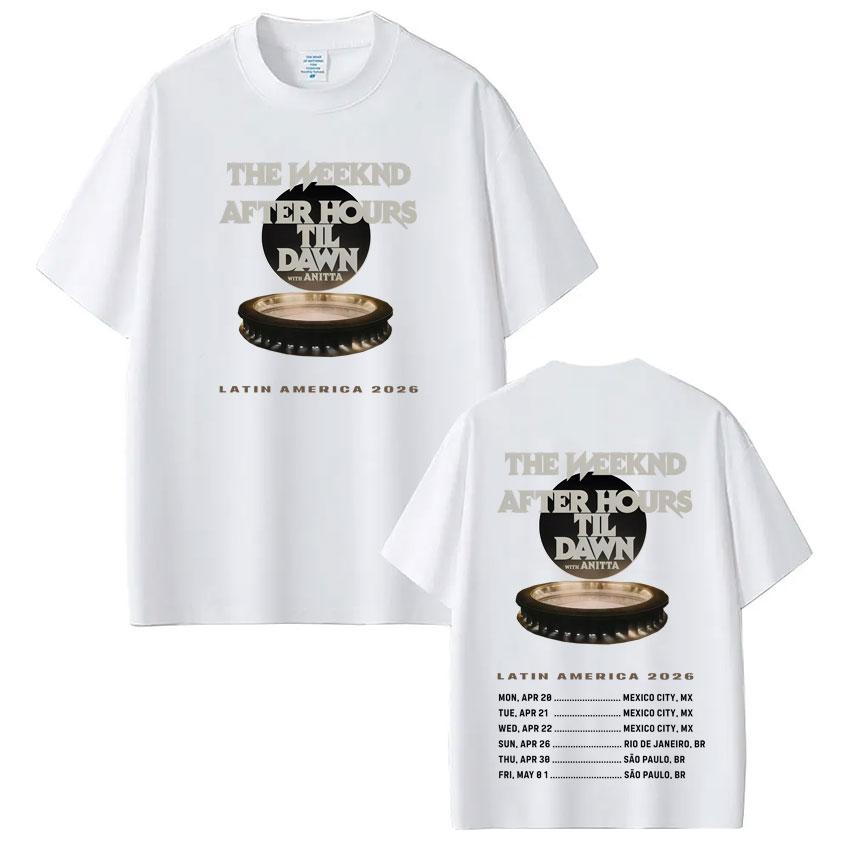 The Weeknd After Hours Til Dawn Tour 2026 Merch Tshirts Summer New Unisexs Womens Luxury Fashion Cotton Oversized Tshirt Y2K