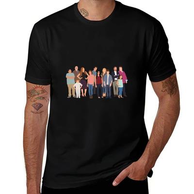 Modern Family Besetzung Zeichnung T-Shirt Fading-beständig Lässiges T-Shirt