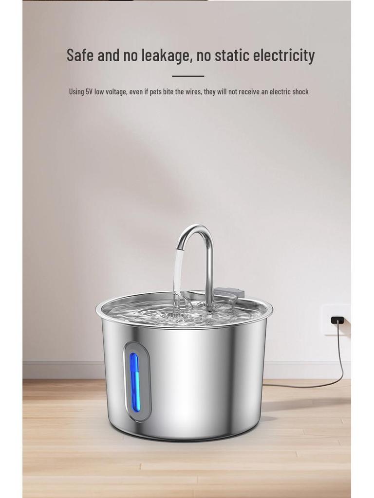 Pet Love Stainless Steel Automatic Water Fountain for Dogs & Cats, Large Capacity