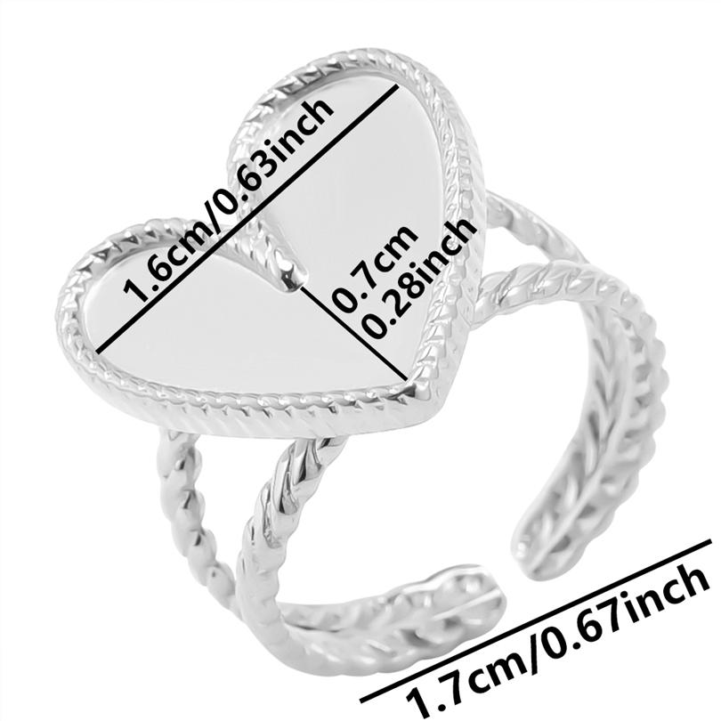 1pcs Crown Heart Shell Charm Ring Two/Three Layered Adjustable Stainless Steel Rings For Women Men Accessories Vintage Jewelry