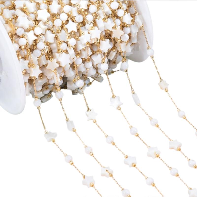 

Vibrant Faceted Stone Beaded Chain Chic Faceted Stone Beaded Stainless Steel Chain 1 Meter For Jewelry Creations