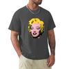 T-shirts unis de mode coréenne pour hommes Andy Marilyn Warhol Monroe Autocollant T-shirt Vêtements pour hommes Harajuku Graphique Surdimensionné coton