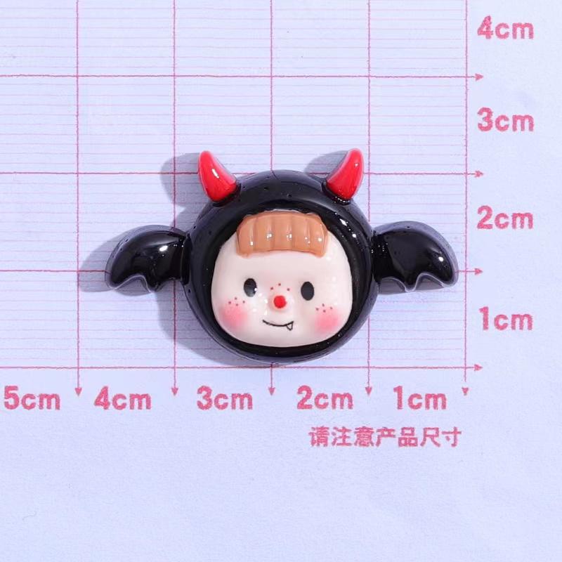 

10Pcs New Resin Cartoon Halloween Girls Series Flat Back Parts Decorative Hair Bow Accessories