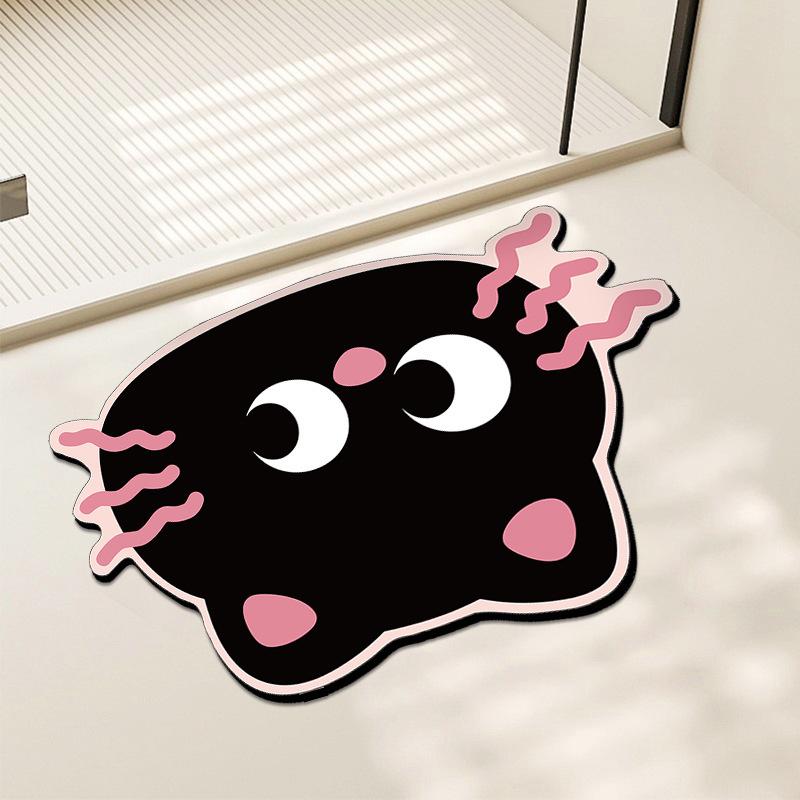 Cartoon Puppy Bathroom Floor Mat Three-Piece Set, Absorbent Non-Slip Mat, Diatom Mud Toilet, Dirt-Resistant And Wear-Resistant Toilet U-Shaped Mat