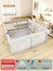 Baby Play Fence with Crawling Mat and Guardrail for Toddlers