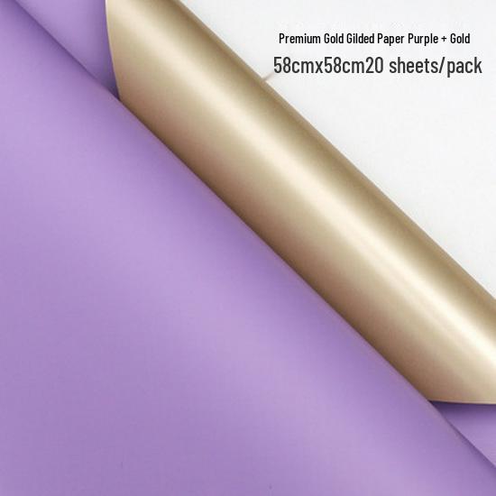 Elegancki dwukolorowy złoty papier do pakowania bukietów kwiatowych