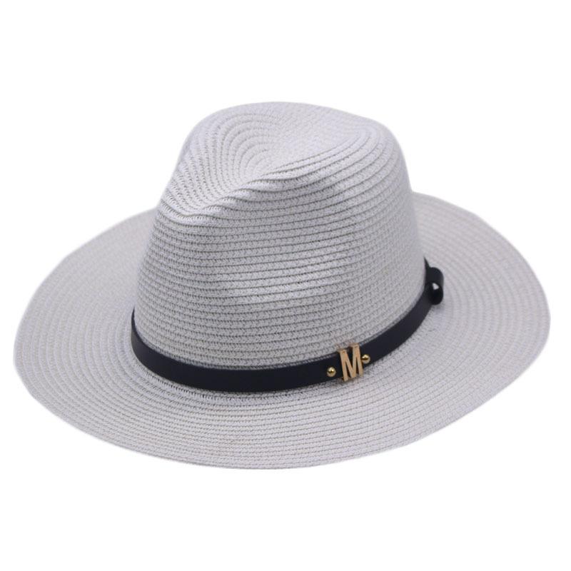 Classic Cowboy Jazz Straw Hat Wide Brim Summer Beach Sun Protection Casual Fedora Cap Panama
