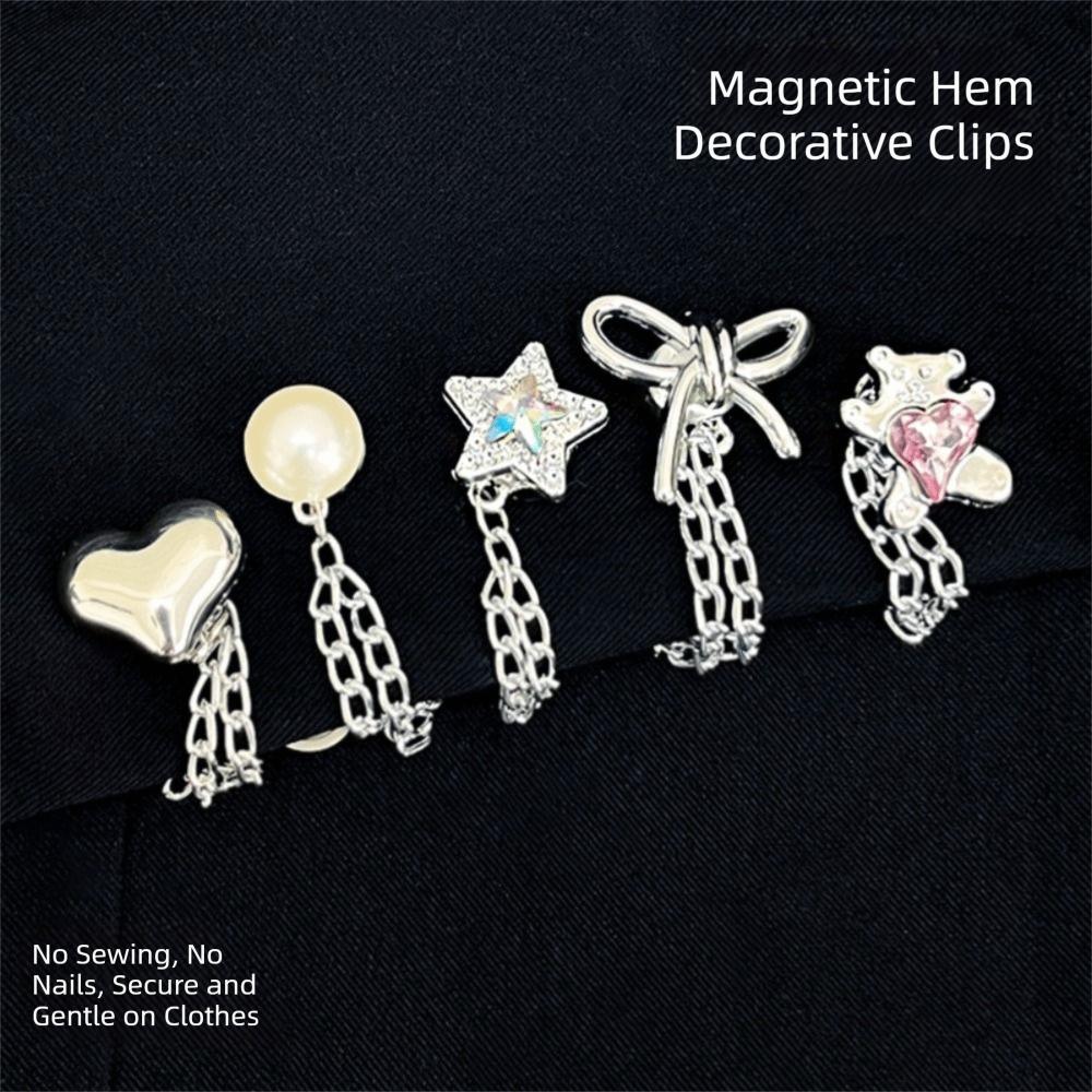 Zinc Zinc Alloy Magnetic Fixed Button Multi-Function Shorten Trouser Clip  Clothing Accessories