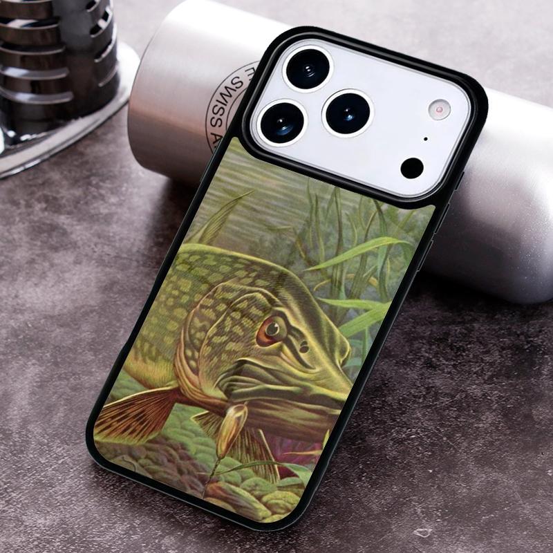 Pike Fishing Bait Spinner soft Phone Case for iPhone 17 16 15 Pro Max Air 14 13 12 11 Plus Shockproof Capa Cover