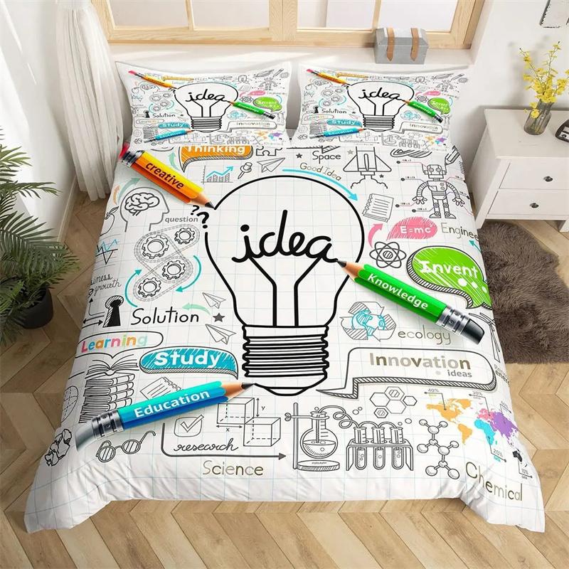 Housse de couette Anatomie Humaine Roi Reine Structure Corporelle Organe Collection de Literie Éducation Médicale Biologie Cellulaire Housse de Couette Douce en Polyester