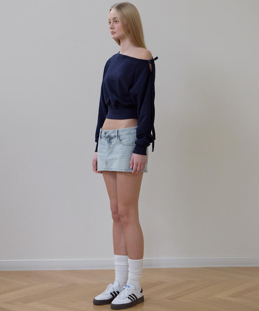 Rosefranz Wide Off-Shoulder Sweatshirt [Navy]
