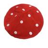 Mushroom Cosplay Hat Plush White Dot Costume Headwear with Elastic Underchin Band for Halloween Party Wear and Stage Use