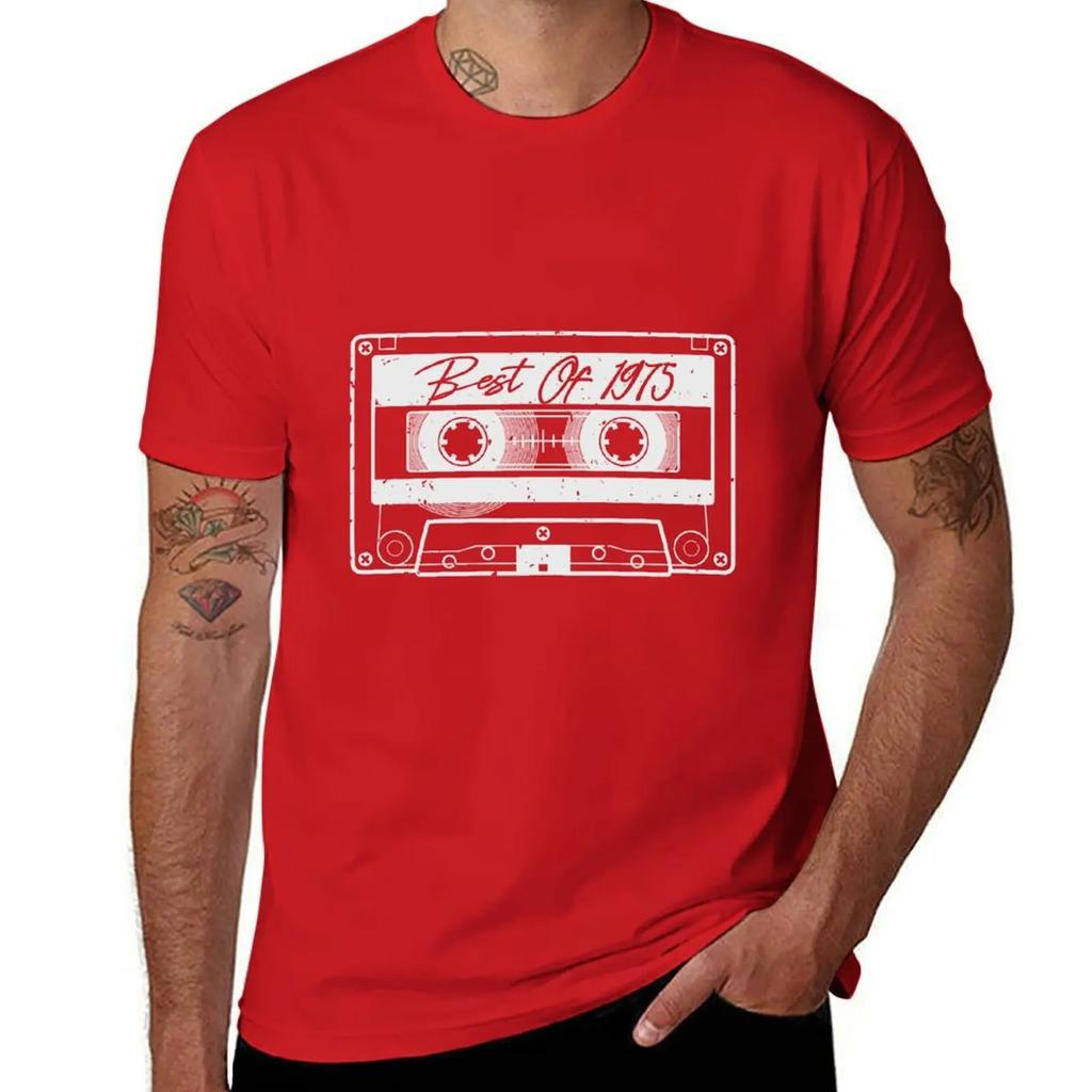 Cassette Tape Best Of 1975 TShirt vintage anime shirt tops vintage cotton graphic tees men clothing