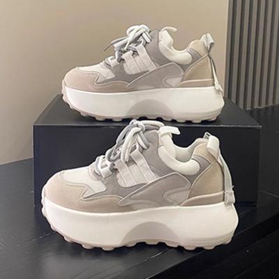 Fashion 2024 Autumn New Daddy Shoe Colorful Fashion Thick-soled Heightening Casual Sports Shoes 6.5cm High Platform Women Sneakers Shoes