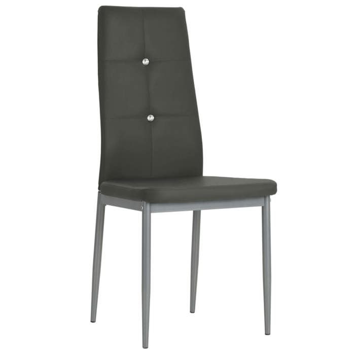 VidaXL 4x Chaise de Salle à Manger Cuir Artificiel Gris Chaises de Cuisine 246186