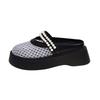 Woven bag head slippers women's summer sandals 2025 new thick-soled Mary Jane shoes hollow hole shoes