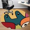 1pc Doodle Art Office Round Area Rug,  Mat Suitable For Office, Under Office Chairs Bedroom Living Room Home Decor, Room Deco