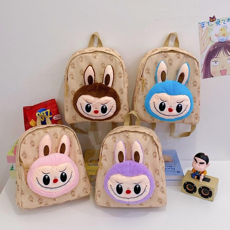 Doll Plush Decoration Cartoon Printed Backpack For Daily Travel And