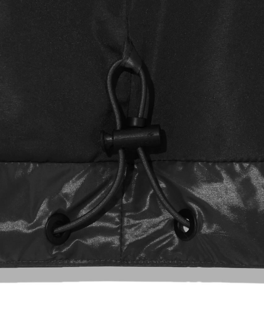 Trillion Incision Line Glossy Puffer Short Padded Jacket [Black]