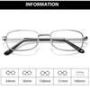 Square Anti-Fog Anti-Scratch Crystal Reading Glasses For Men Presbyopic Eyewear With Glass Lenses Metal Hyperopia Eyeglasses+3.5