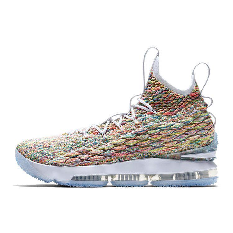 

Мужские кроссовки Nike LeBron 15 Fruity Pebbles белые разноцветные 897648-900