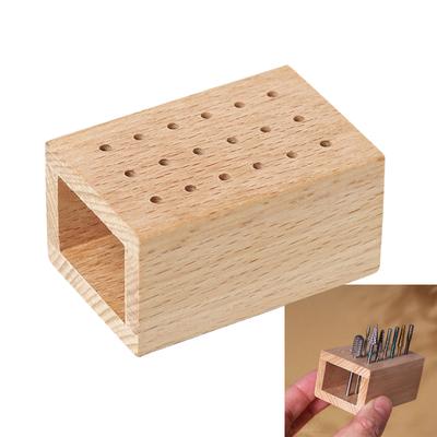 Holz Nagelbohrer Schleifbit Halter Professioneller Nagellackkopf Aufbewahrungs-Displayständer Nagelbohrer-Bits Organizer