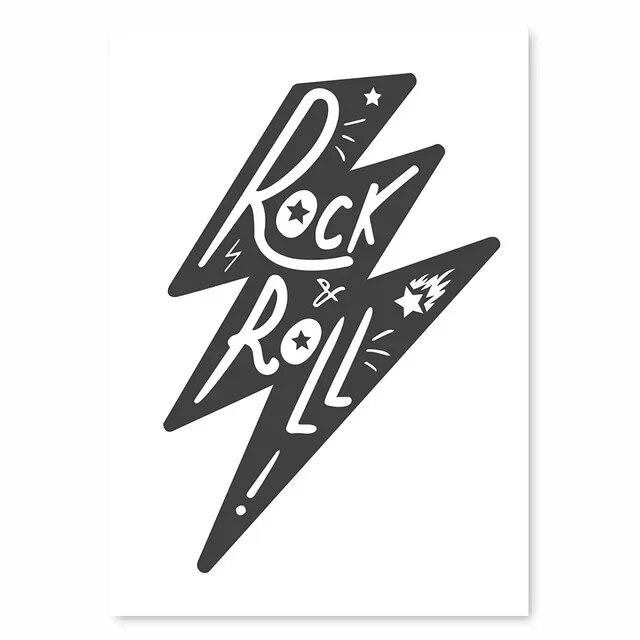 Abstract Black and White Piano Keyboard Sheet Music Guitar Text Canvas Painting Nordic Wall Art Picture Poster BedRoom Decor