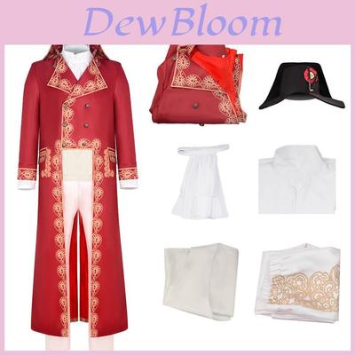 2023 Napoleon Cosplay Kostým Retro Středověký Dvorní Vintage Polyesterový Červený Kabát Klobouk Pro Halloween