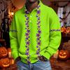 Men's Long Sleeve Loose Fit Casual T-Shirt for Halloween Party or Everyday Wear