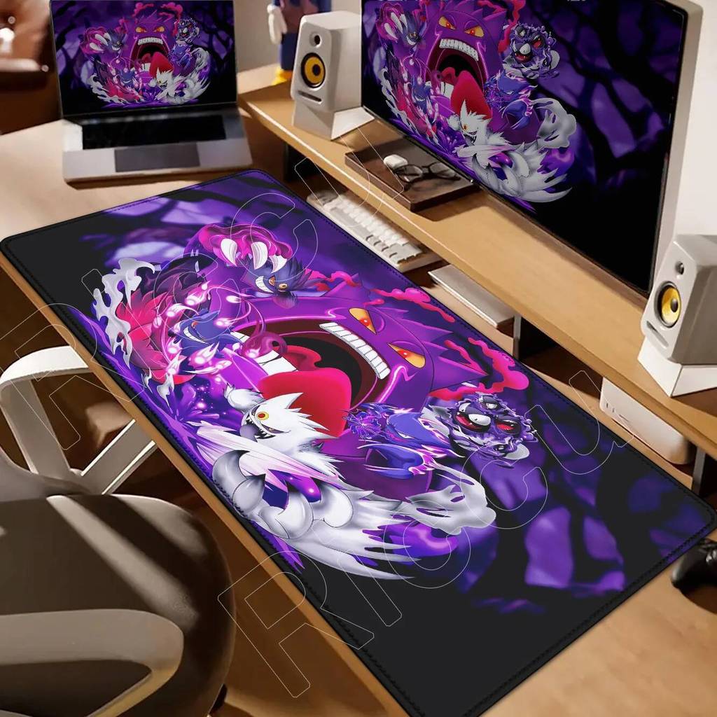 New Wallpaper Anime Gengar Mousepad Laptop PC Ppokemon Game Keyboard Mat XXL Extend Desk Mat HD Kawaii Nonslip Rubber Mousepad