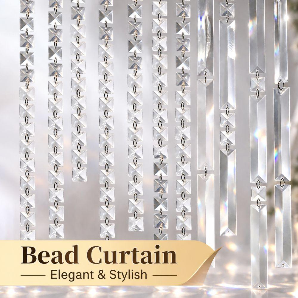 Triangle Chandelier Lamp Prism Clear Acrylic Door Curtain Divider Party Ornament Hotel Lobby Decor