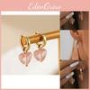 Pink Heart Stylish Crystal Earrings For Women Creative Jewelry Fashion