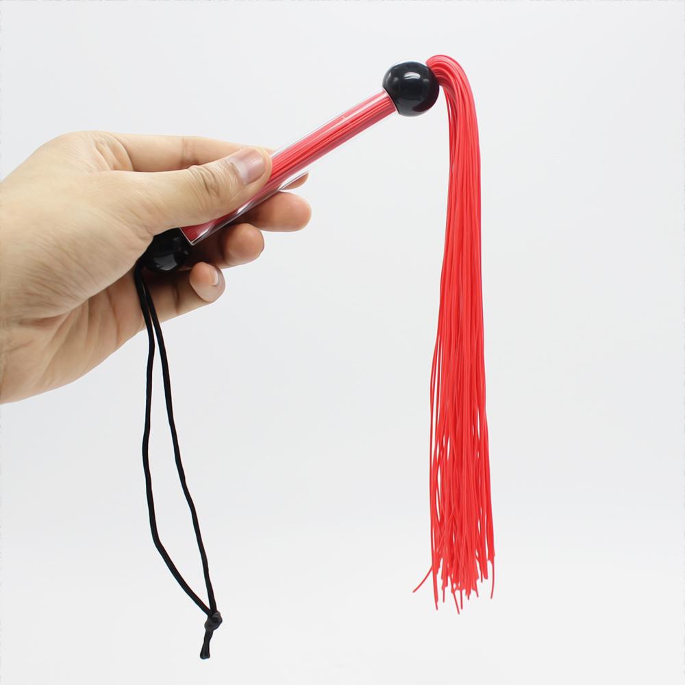 VaHppy Small Whips 100G 39CM Transparent Handle Rubber Tassel Tail 6colors SM BDSM Stuff Adult Products Sex Toys Couple Flirting Ass Pumping