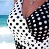 1011 women's one-piece swimsuit polka dot European and American popular new backless beach vacation style