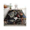 Sun & Moon INS Skull Mushroom Bohemian Style Pattern Carpet Modern Thick Elastic Living Room Rug, Non-Slip Rug Kitchen Doormat